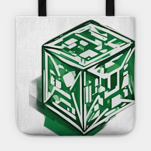 Rubic Cube Emerald Green Shadow Silhouette Anime Style Collection No. 382 Tote