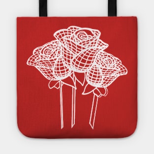 Intricate Lace Mesh Design White Yorkshire Rose Tote