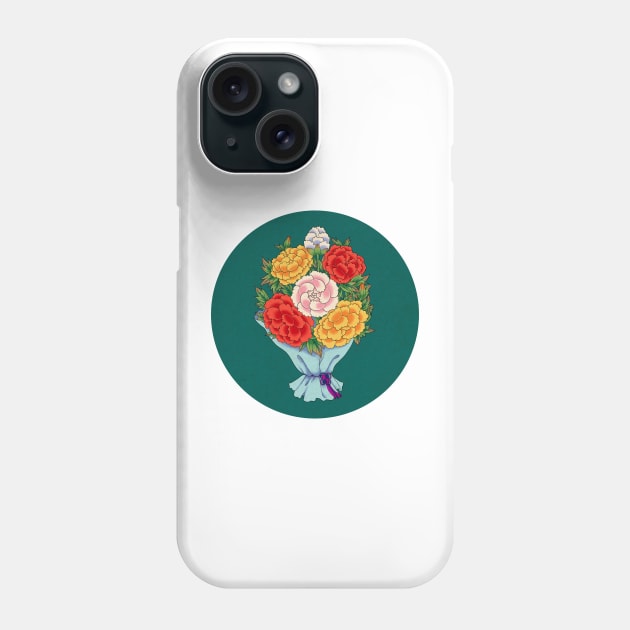 Minhwa: Peony Bouquet E Type (Korean traditional/folk art) Phone Case by koreanfolkpaint