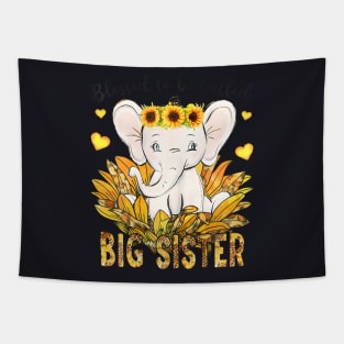 Blessed To Be Called Big Sister Elephant Sunflower Tapestry