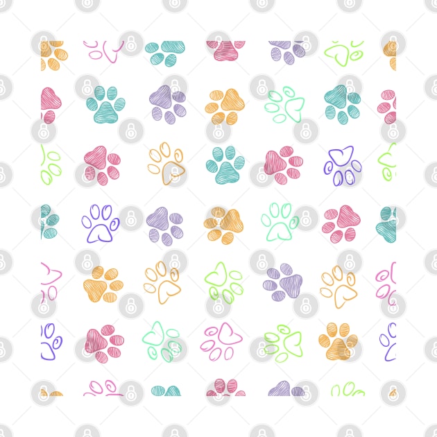 Colorful doodle paw print by GULSENGUNEL