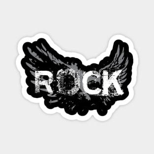 Rock Text with Wings Magnet