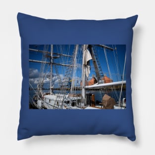 Tall Ship on the River Blyth (2) Pillow