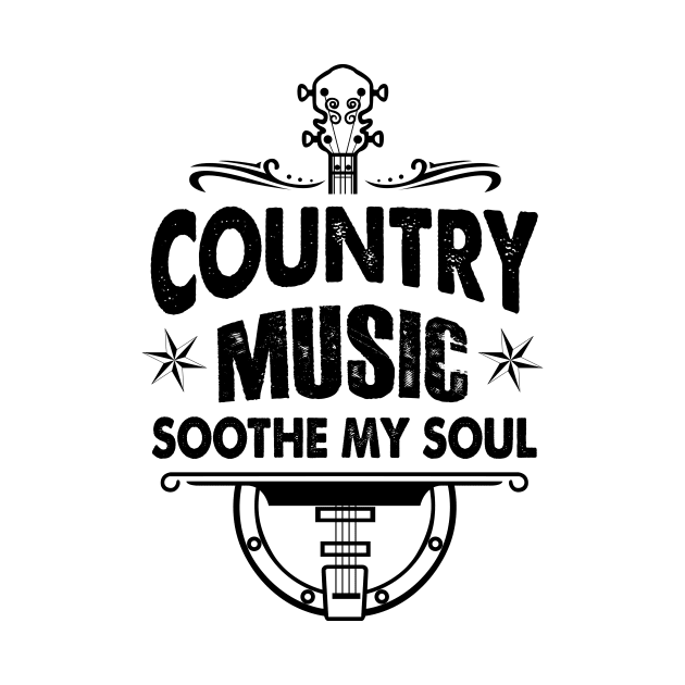 Country Music Soothe The Soul Guitar by AnnetteNortonDesign