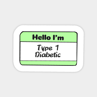 Diabetes Nametag - Lime Magnet