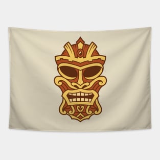 Funny Tribal Tiki Head Tapestry