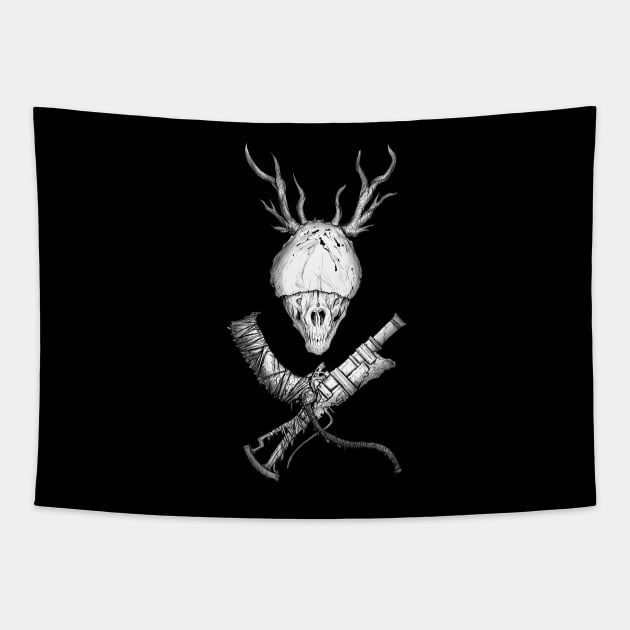 Bloodborne Cross-Weapons(white) Tapestry by Harrison2142