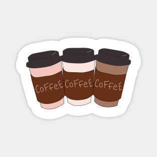 Three happy coffee cups Magnet