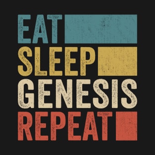 Funny Eat Sleep Genesis Repeat Retro Vintage T-Shirt