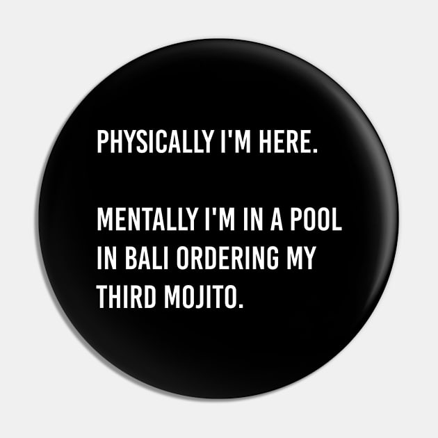 Physically i'm here. Mentally i'm in a pool in Bali ordering my third mojito. Pin by Pack & Go 