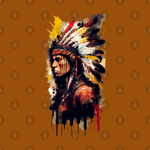 Native American Warrior V2 by Peter Awax