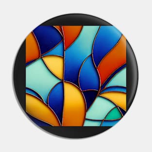 Stained glass colorful pattern, model 7 Pin