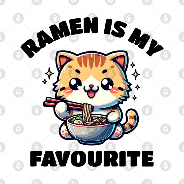 Ramen Is My Favourite Kawaii Cat Japanese Food Cat Lover by Odetee