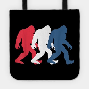 4th of July Bigfoot Red White and Blue Gift Sasquatch Merica Tote