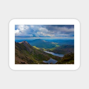 Llyn Lydaw and Llyn Glaslyn from Mount Snowdon Magnet