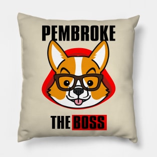 Corgi Dog Money Heist Boss Member Pembroke white Pillow