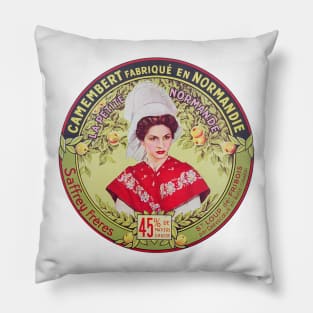 Camembert Cheese, Vintage French Label Pillow