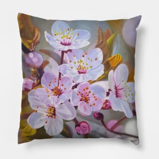 Cherry Blossom oil painting Pillow