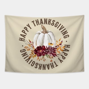 Happy Thanksgiving Simple Basic Fall Rustic Vintage Tee Tapestry