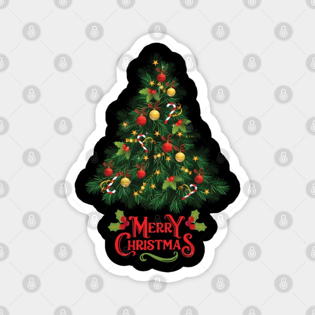 Merry Christmas Tree Magnet by starryskin