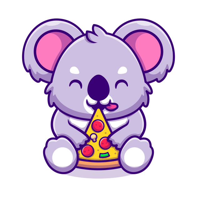 Cute Koala Eating Pizza by Catalyst Labs
