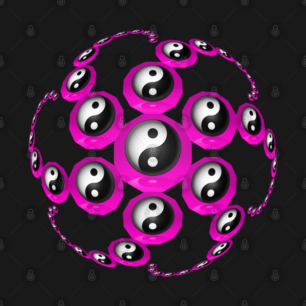 Yin Yang Design - Pink Color with a Ball Effect by The Black Panther