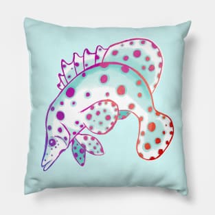 Psychedelic Panther Grouper Fish (Digital) Pillow