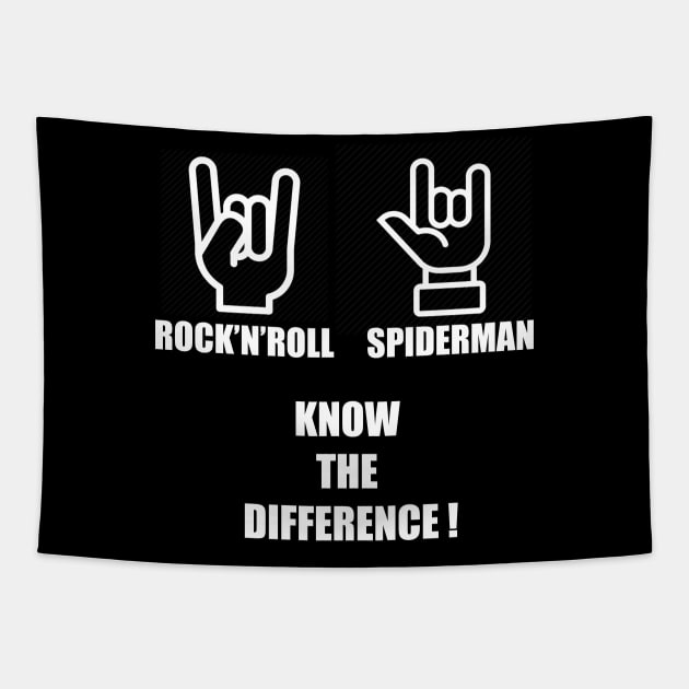 know the difference rock n Roll Spidey Tapestry by Yoda