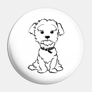 Sketch Funny dog maltese Pin