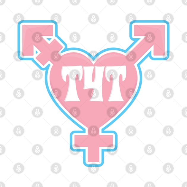 T4T Transgender symbol- Pink 3D  - Valentines Trans Pride by LaLunaWinters