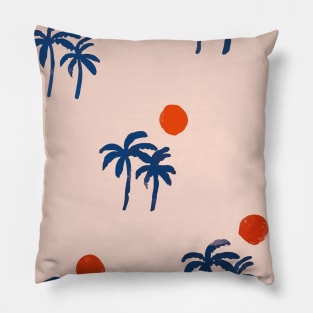 Palm Tree Sunset Pattern Pillow