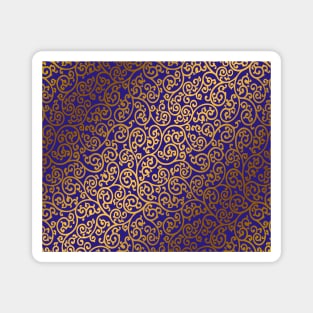 Art and craft Morris arabesque design on a purple background Magnet