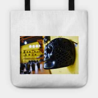 oaxaca and the black skull of mud ecopop photograph Tote