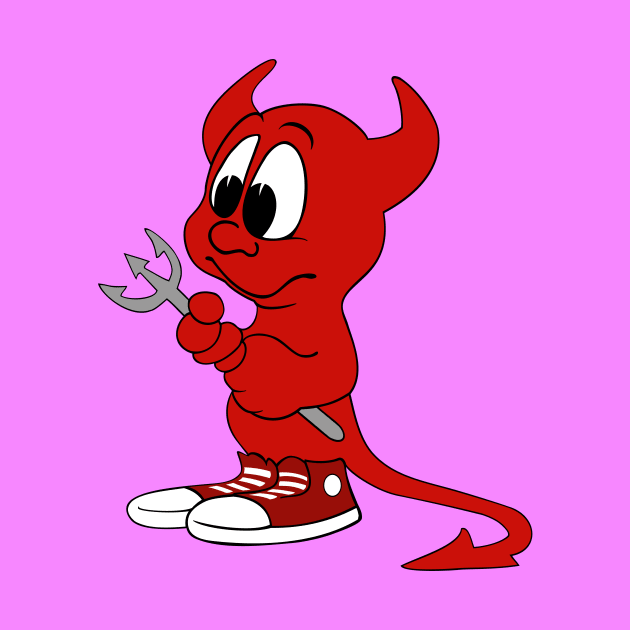 Cartoon Devil Holding Pitchfork by PatrioTEEism