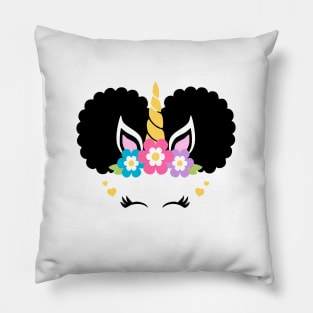 Afro Puffed Unicorn Pillow