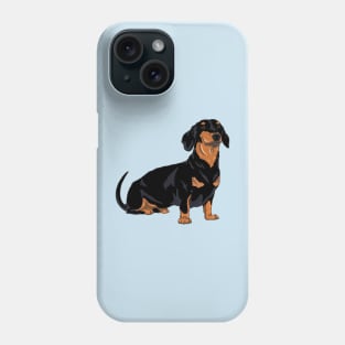 Dachshund black and tan, cute dog Phone Case