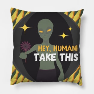 Alien Giving Flower Pillow