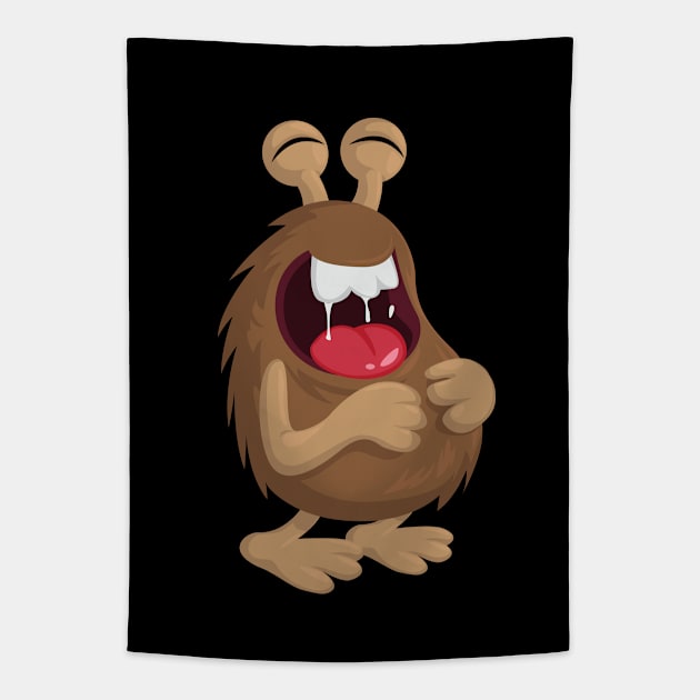 Funny Laughing Monster Tapestry by andantino