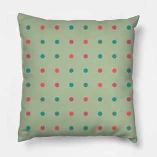 peach, pink and green dots Pillow