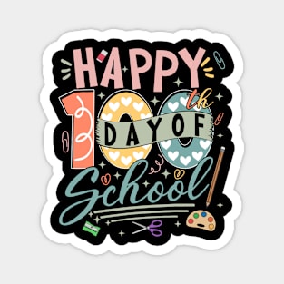 Happy 100th Day of School, Retro 100 Days Of School Teacher Magnet