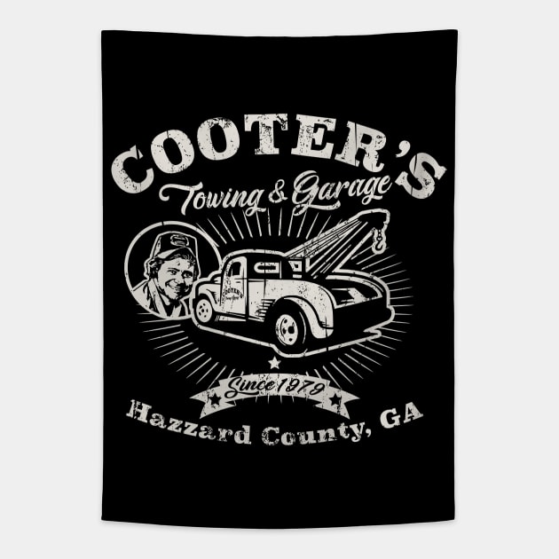 Cooter's Towing & Garage Vintage Hazzard County Dks Tapestry by Alema Art