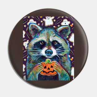 Halloween Raccoon with Jack O Lantern Cookie Pin