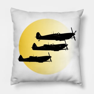 Vintage Spitfire UK Royal Air Force Sunset Pillow