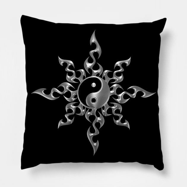 yin yang of fire Pillow by DrewskiDesignz