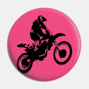 Moto X  Dirt Bike Monotone Vector Art - Black Pin