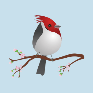 Cute egg shaped red-crested cardinal T-Shirt