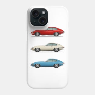 Jaguar E Type Fixed Head Coupe Red White And Blue Phone Case