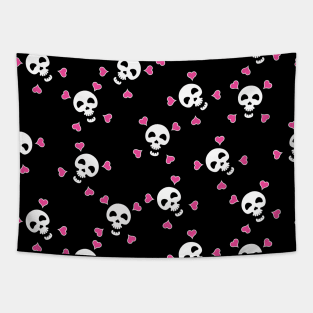 Skulls and hearts Tapestry