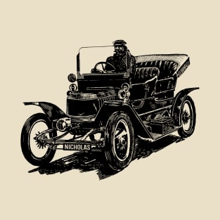 Nicholas Boys Name Vintage Antique Car T-Shirt