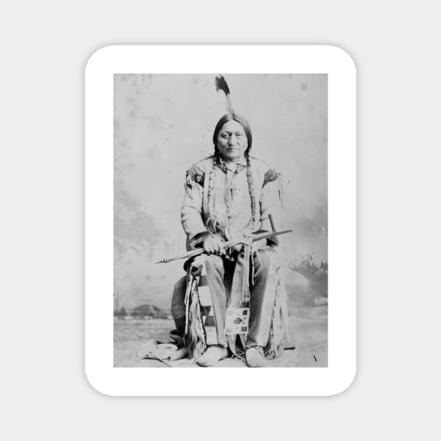 Vintage Chief Sitting Bull Native American Photograph Magnet by pdpress